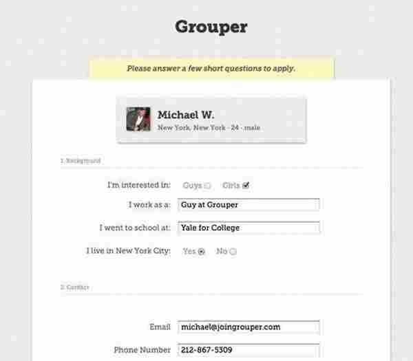 Grouper:组织臭味相投的三男三女线上配对 线下活动