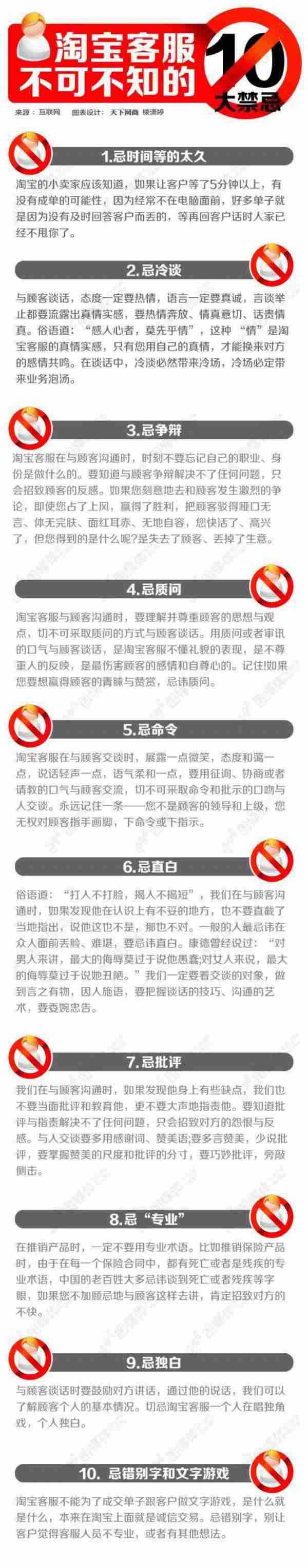 淘宝开店技巧:淘宝客服与顾客交流须知的十大禁忌