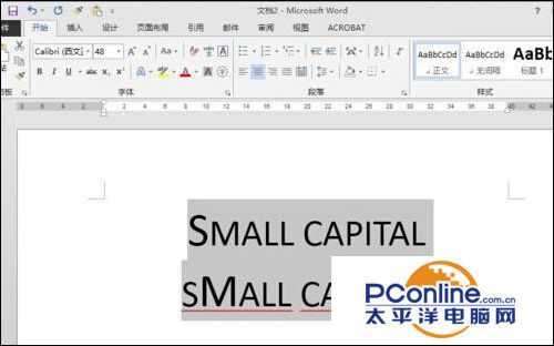word怎么设置小型大写字母small capitals?