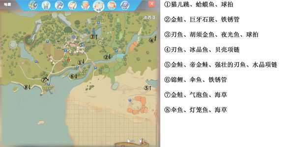 《波西亚时光》各类鱼点位置一览 鱼群坐标图文介绍