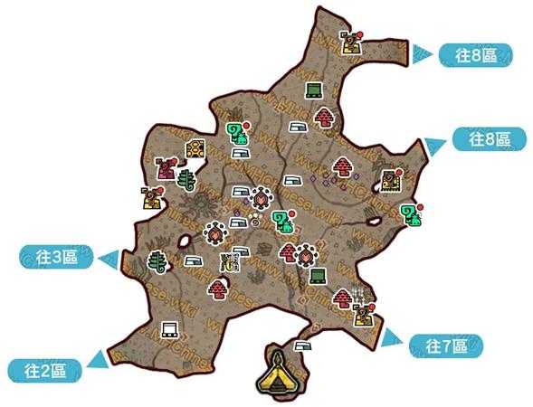 《怪物猎人：世界》大蚁冢荒地地图资源点一览