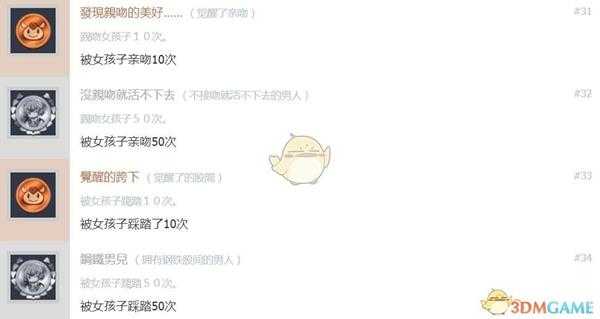 《少女射击2》中文奖杯列表一览