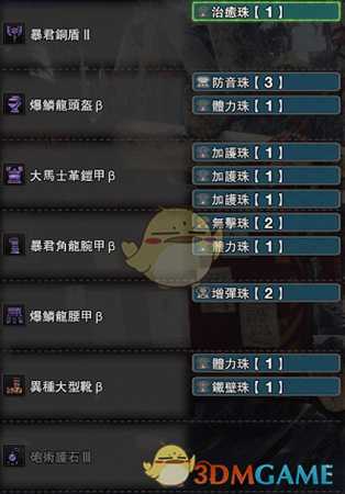 《怪物猎人：世界》PC盾斧剑模式配装一览