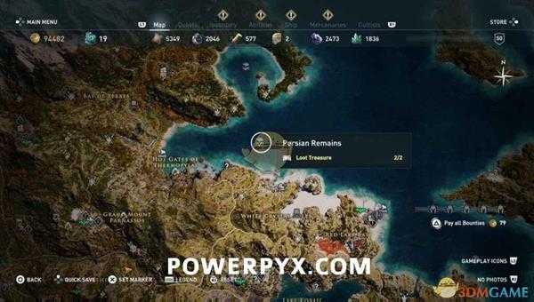 《刺客信条：奥德赛》所有水下宝藏位置一览