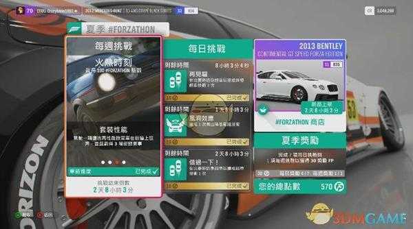《极限竞速：地平线4》#FORZATHON 点数获得方式