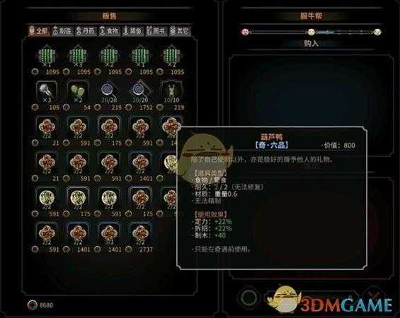 《太吾绘卷》各大势力商会售卖商品及作用分析