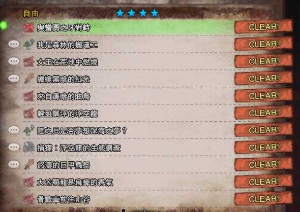 怪物猎人世界怎么获得四星隐藏任务