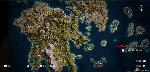 《刺客信条：奥德赛》全鸟瞰点位置一览