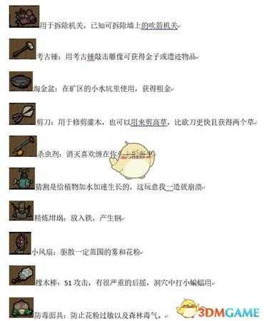 《饥荒》哈姆雷特新增道具一览