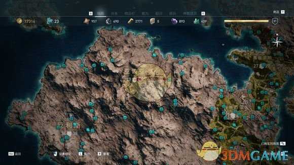 《刺客信条：奥德赛》奥钢石碑传奇宝箱位置分享