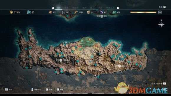 《刺客信条：奥德赛》奥钢石碑传奇宝箱位置分享