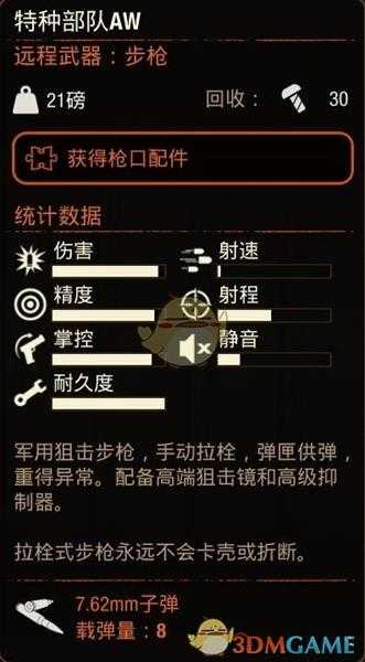 《腐烂国度2》特种部队AW属性分享