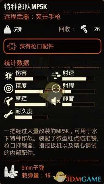 《腐烂国度2》特种部队MP5K冲锋枪属性分享