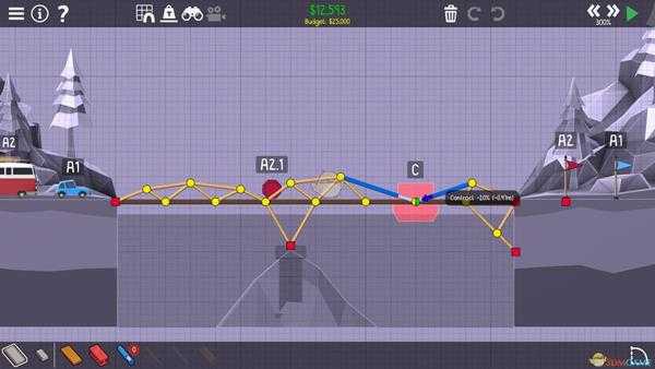 《桥梁建筑师2》松林山峰中途停车攻略