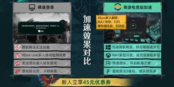 《盗贼之海》加速用奇游 随机掉落Steam充值卡!