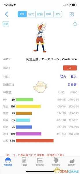 《宝可梦：剑/盾》闪焰王牌63单打配招