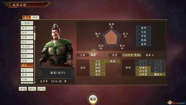 《三国志14》方圆满宠武将点评