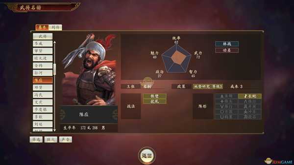 《三国志14》陈应武将点评