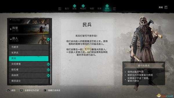 《刺客信条:英灵殿》民兵兵种介绍