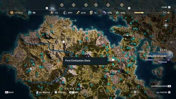 《刺客信条：奥德赛》全区域22处技能点分布一览