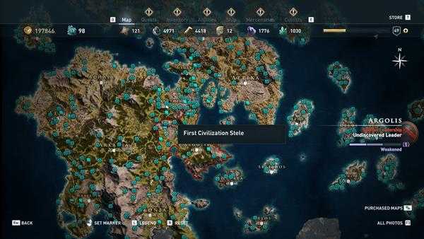 《刺客信条：奥德赛》全区域22处技能点分布一览