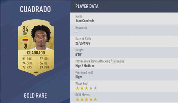 《FIFA 19》全5星花式球员汇总