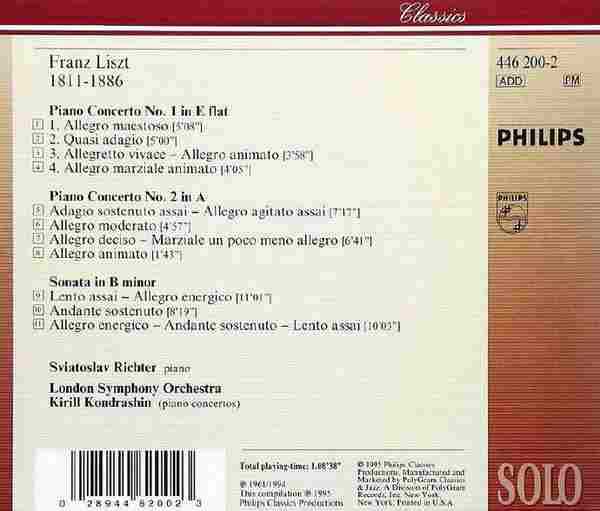 【古典音乐】李赫特《李斯特-两部钢琴协奏曲、奏鸣曲》1995[FLAC+CUE/整轨]
