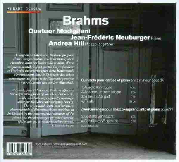 【古典音乐】莫迪利亚尼四重奏、纽伯格、熙尔《勃拉姆斯-钢琴五重奏、两首歌曲》2010[FLAC+CUE/整