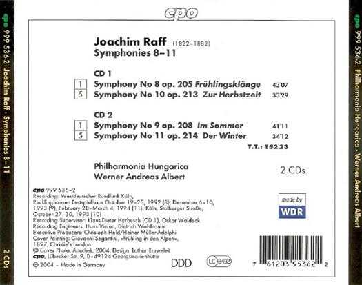 【古典音乐】沃纳·安德烈亚斯·阿尔伯特《约阿希姆·拉夫-第8-11交响曲“四季”》2CD.2004[FLAC+CUE