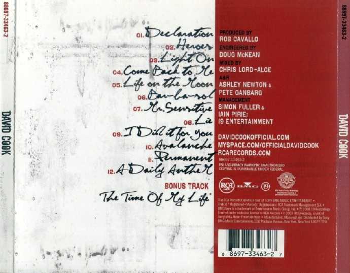 【流行摇滚】大卫·库克《同名专辑》2008[FLAC+CUE/整轨]专辑名称：DavidCook