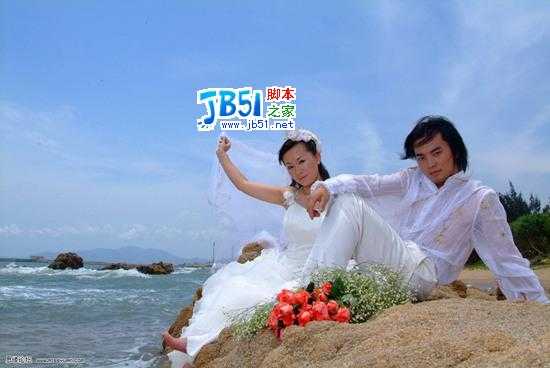 Photoshop婚照处理实例:地久天长